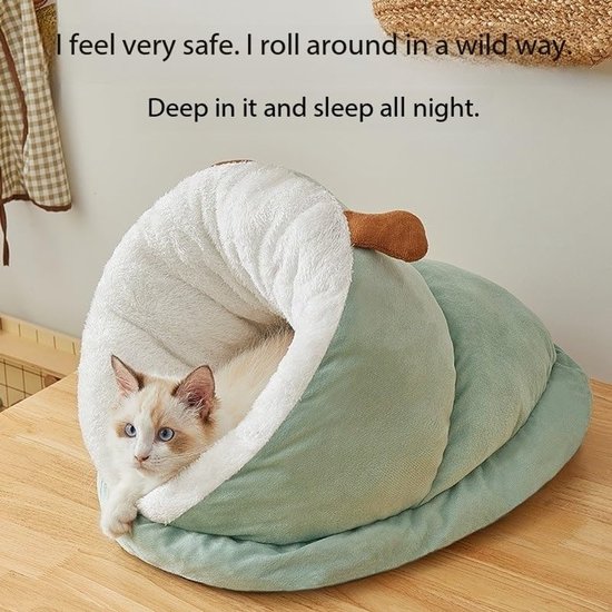 Cat Bed - Comfortable Slipper-Shaped Cat Bed - Semi-Closed Pet Den - Suitable for Indoor Cats and Small Dogs - Warm Plush Cat and Dog Bed - Non-Slip Bottom โ image 3