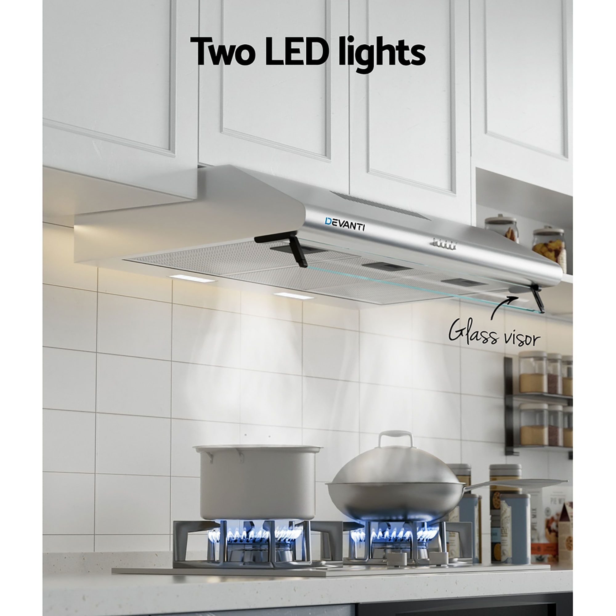 Devanti 900mm Range Hood 90cm Rangehood Stainless Steel โ image 6