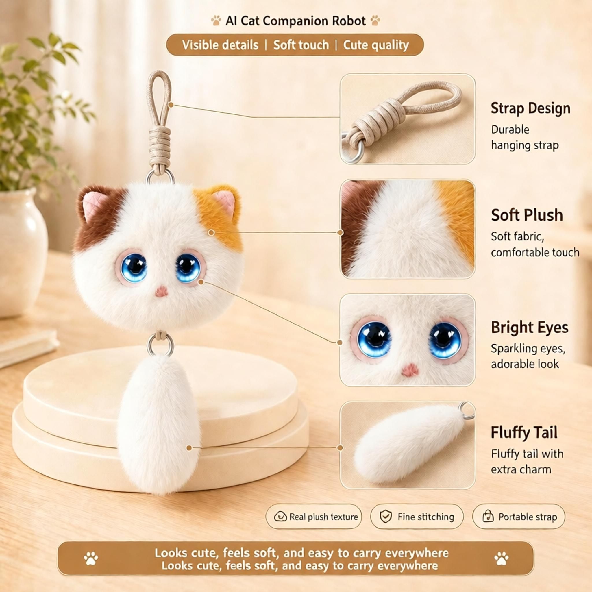 AI Cat Companion Robot - Interactive Emotional Support Pet with 40+ Languages Voice Cloning Long-term Memory - Touch Sensitive Smart Toy for Kids Adults โ image 5