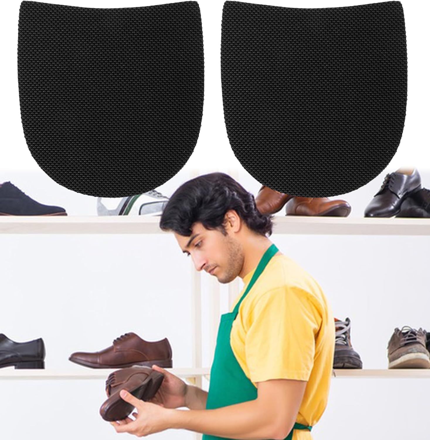 4PCS Shoe Repair Kit Heel, 3.8 * 3.4 Inch Shoe Heel Repair for Boots Suitable for Men Women Boot Shoes (Black) — image 5