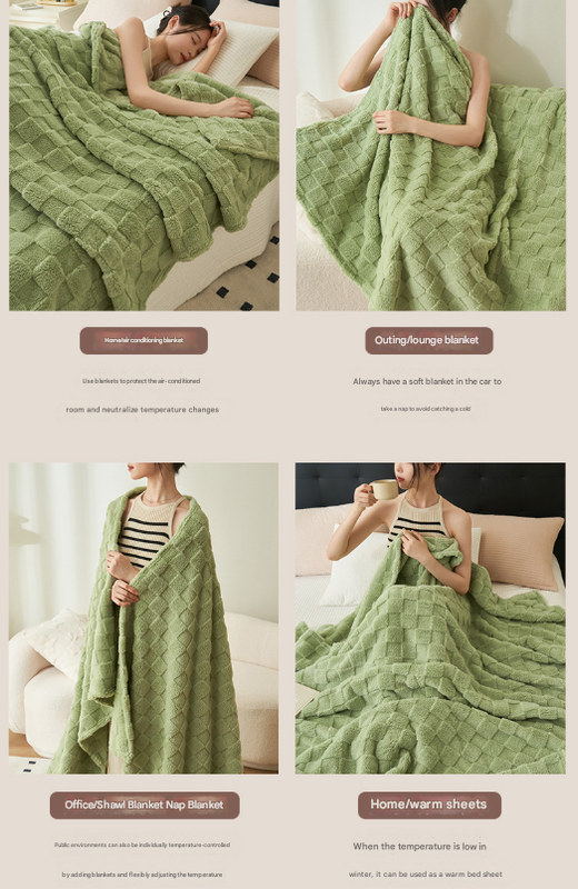 200*230CM Khaki Ultra-Soft Waffle Textured Plush Fleece Blanket - Large Cozy All-Season Throw for Bed & Sofa โ image 5