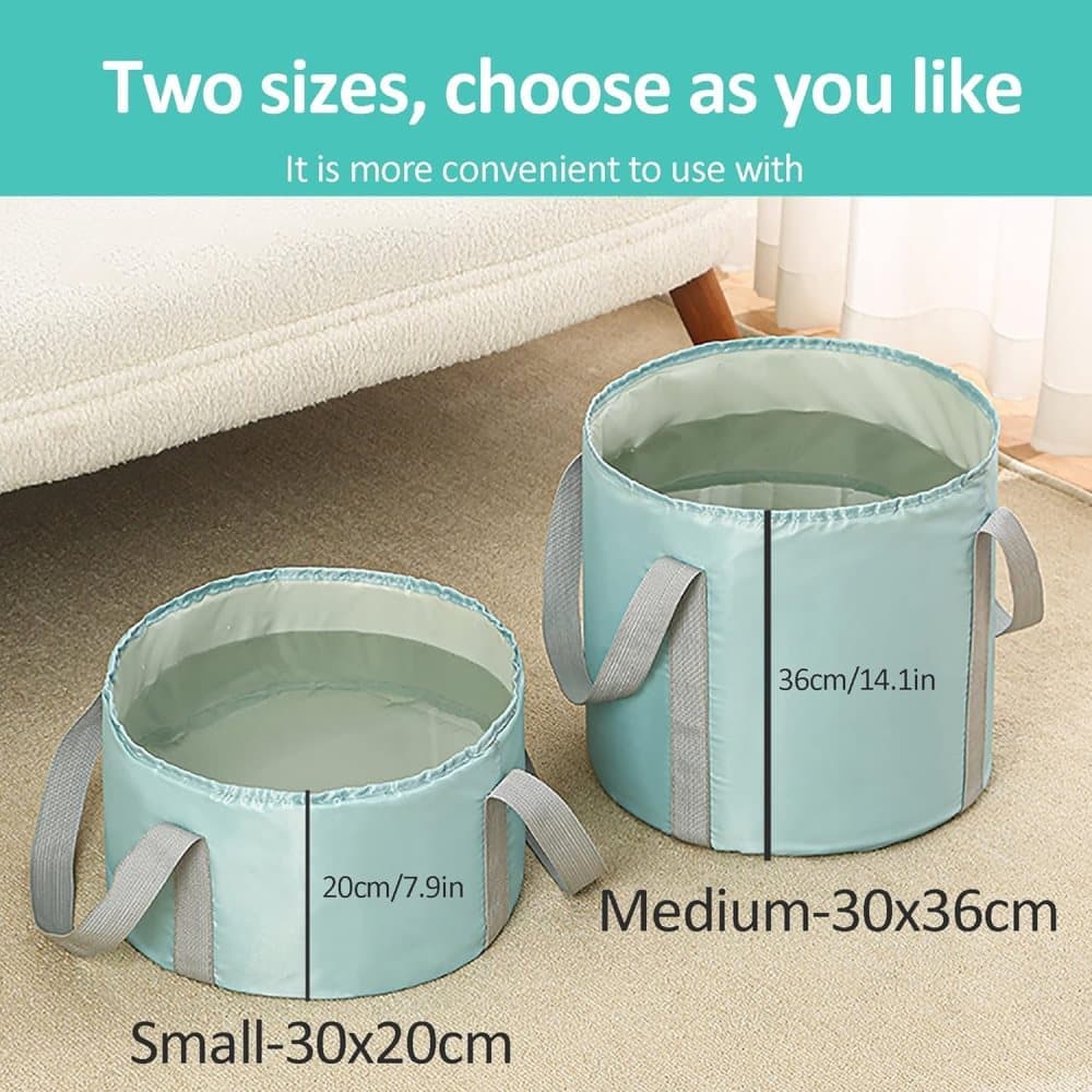 Foldable Foot Bath Tub 30 × 20cm, Gray, Portable for Home Travel Camping Outdoor Use, Spa and Care — image 6