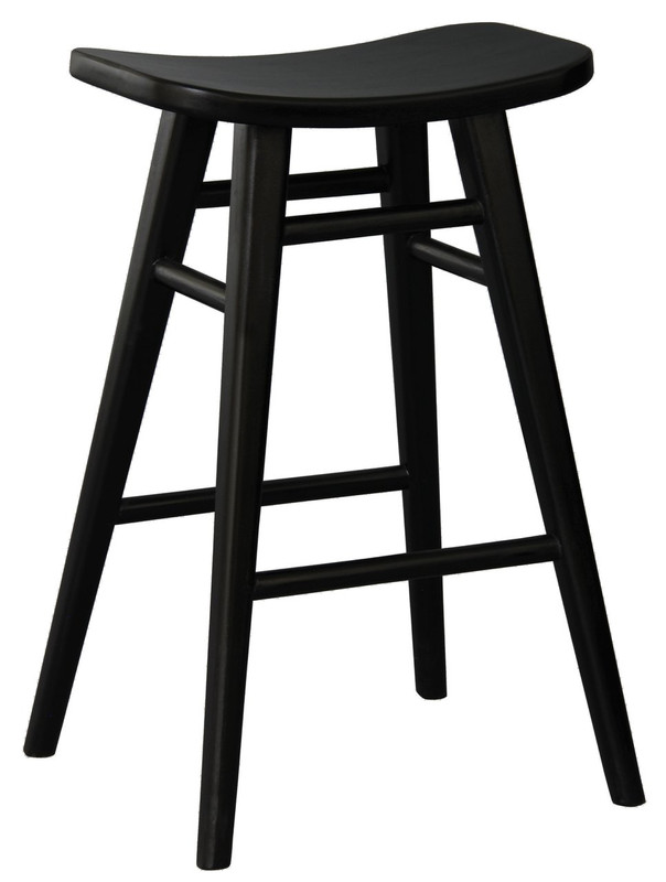Aria Oval Solid Timber Counter Stool (Black) โ image 3