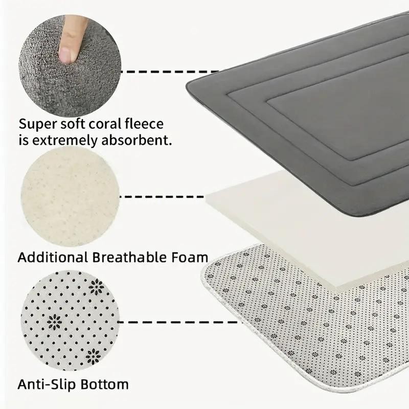 RED Geometric Pattern, Soft Lightweight Skin-Friendly, Bathroom Accessory, Toilet Anti-Slip Mat, Bathroom Mat, Machine Washable, Suitable for Shower Room — image 5