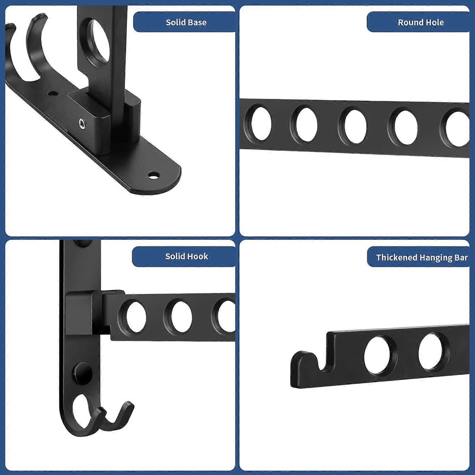 Foldable Clothes Hook, Wall Mounted Clothes Rack, Wall Hook, Foldable Hook for Balcony, Bathroom, Laundry Room (Black, 1-pack)—yux — image 4