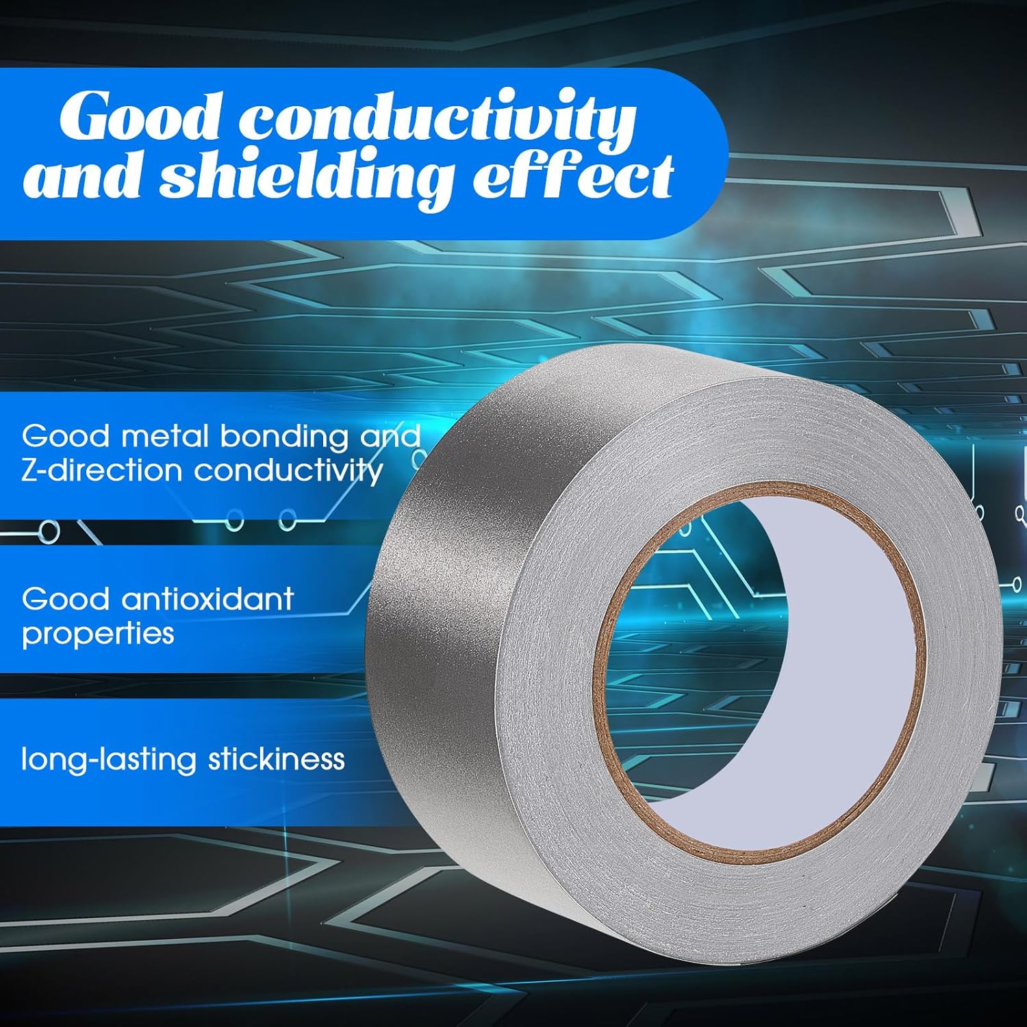 3 Roll Double Conductive Fabric Tape Cloth Adhesive Roll(1in x 100ft, 1.5in 2in 100ft) 1in 100ft โ image 3