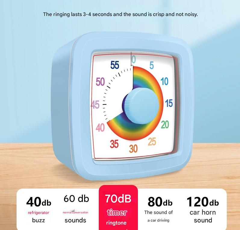 Green Visual timer for kitchen – a 60-minute rainbow countdown timer, silent operation, suitable for cooking, studying, and everyday tasks. Battery powered — image 4