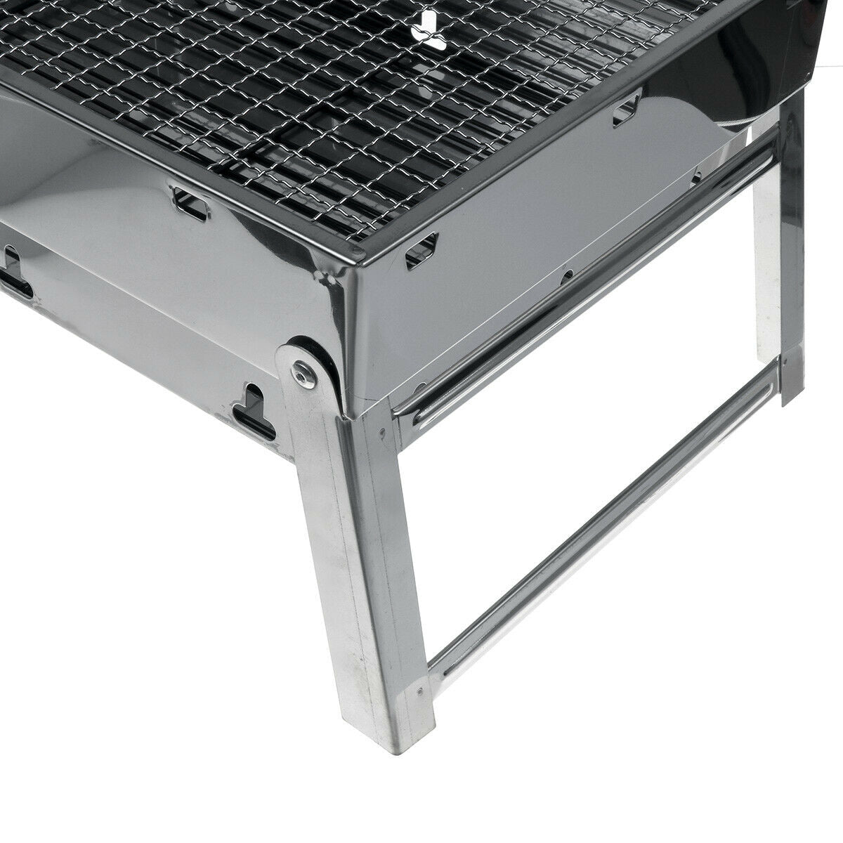 Portable Stainless Steel BBQ Charcoal Wood Outdoor Barbecue Grill Camping Picnic — image 6