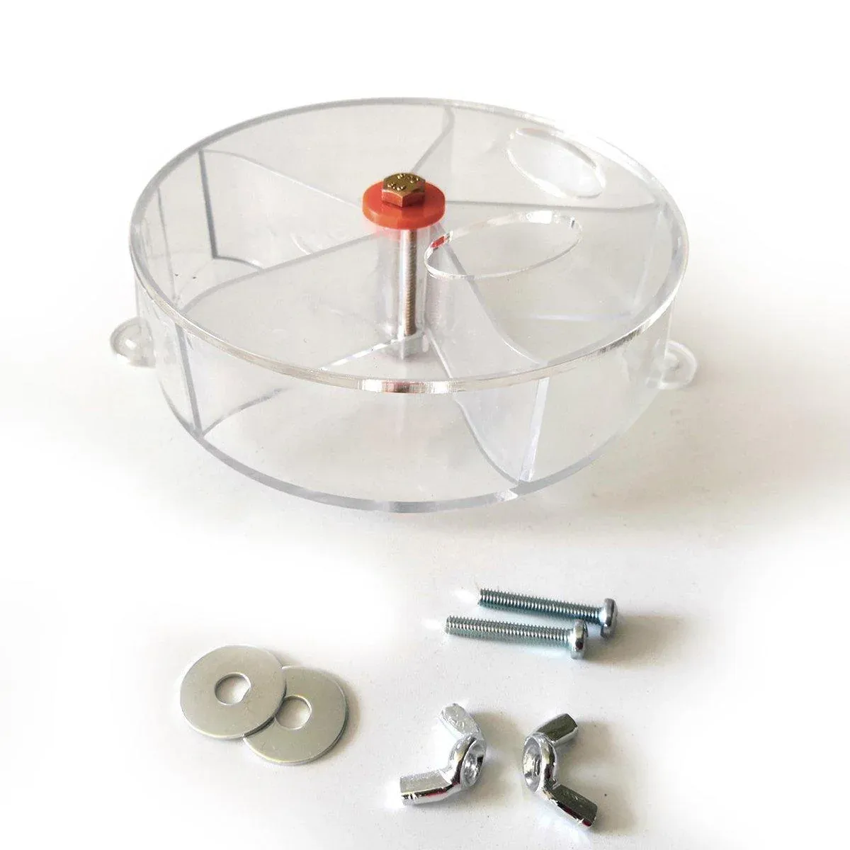 Parrot Foraging Toy Bird Chew Wheel Food Dispenser Divider Box Cage Accessory - Transparent — image 5
