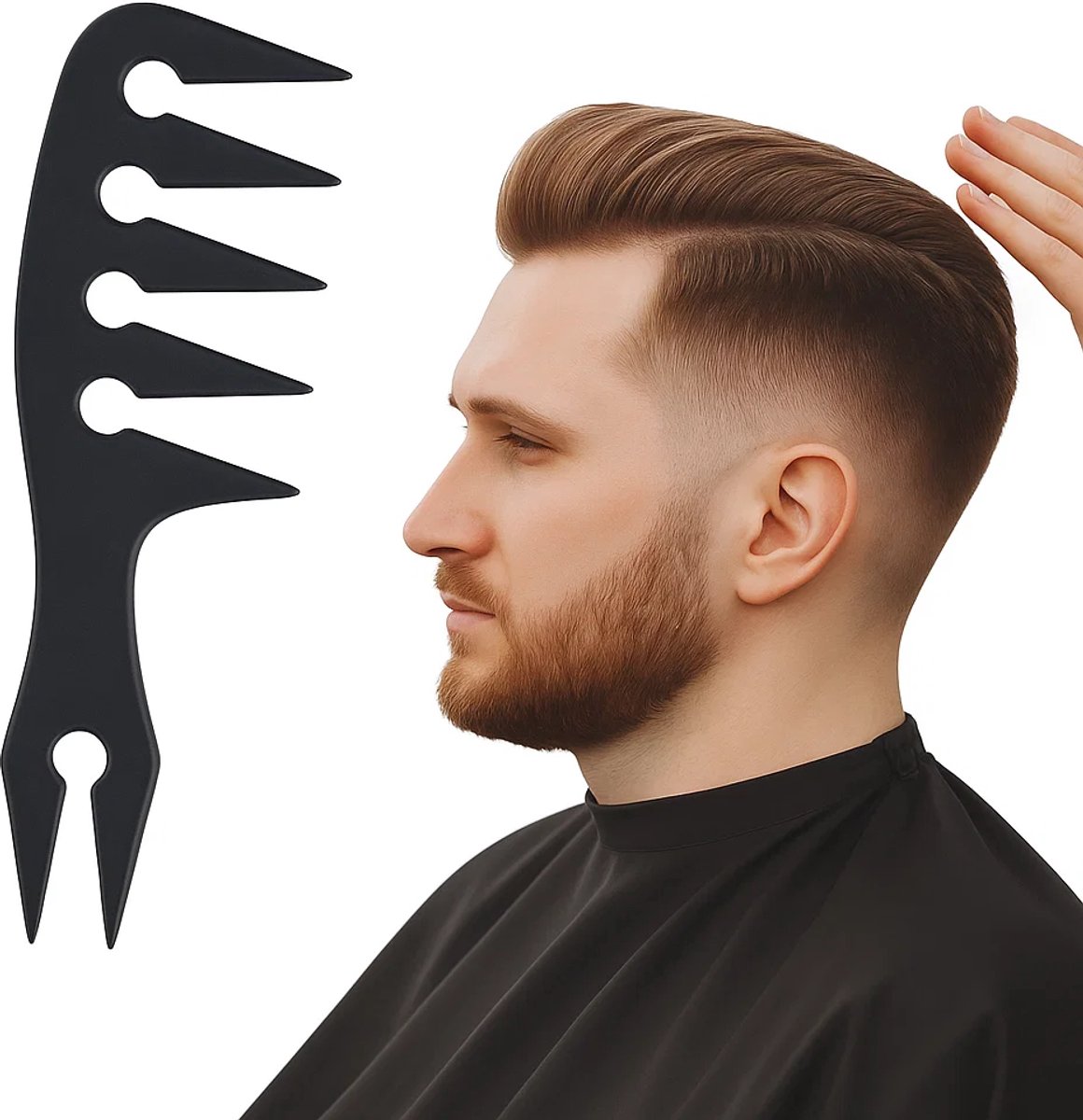 Coarse Anti-Tangle Comb | Hair Detangling | Barber Comb | Hairdresser Comb | Hair Accessory | Black