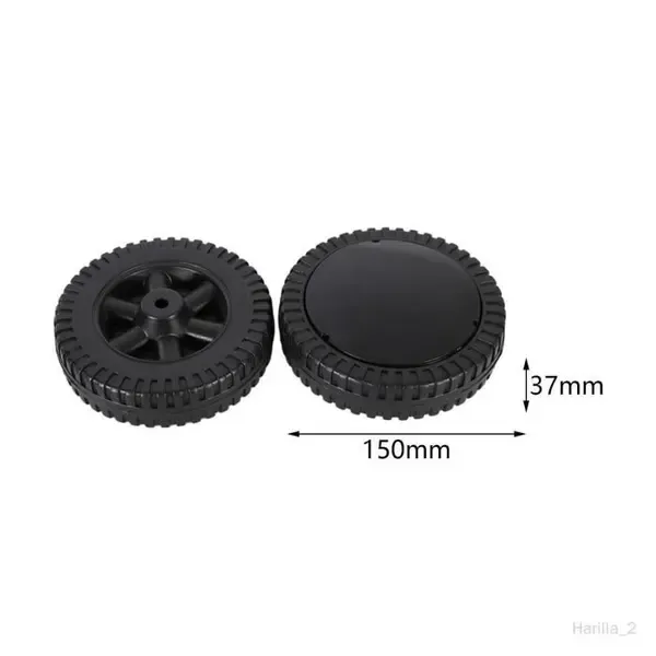 2 Pack BBQ Replacement Wheels, Durable Plastic Grill Wheels for Charcoal Grills and Heavy Equipment, Black, 15 cm โ image 2