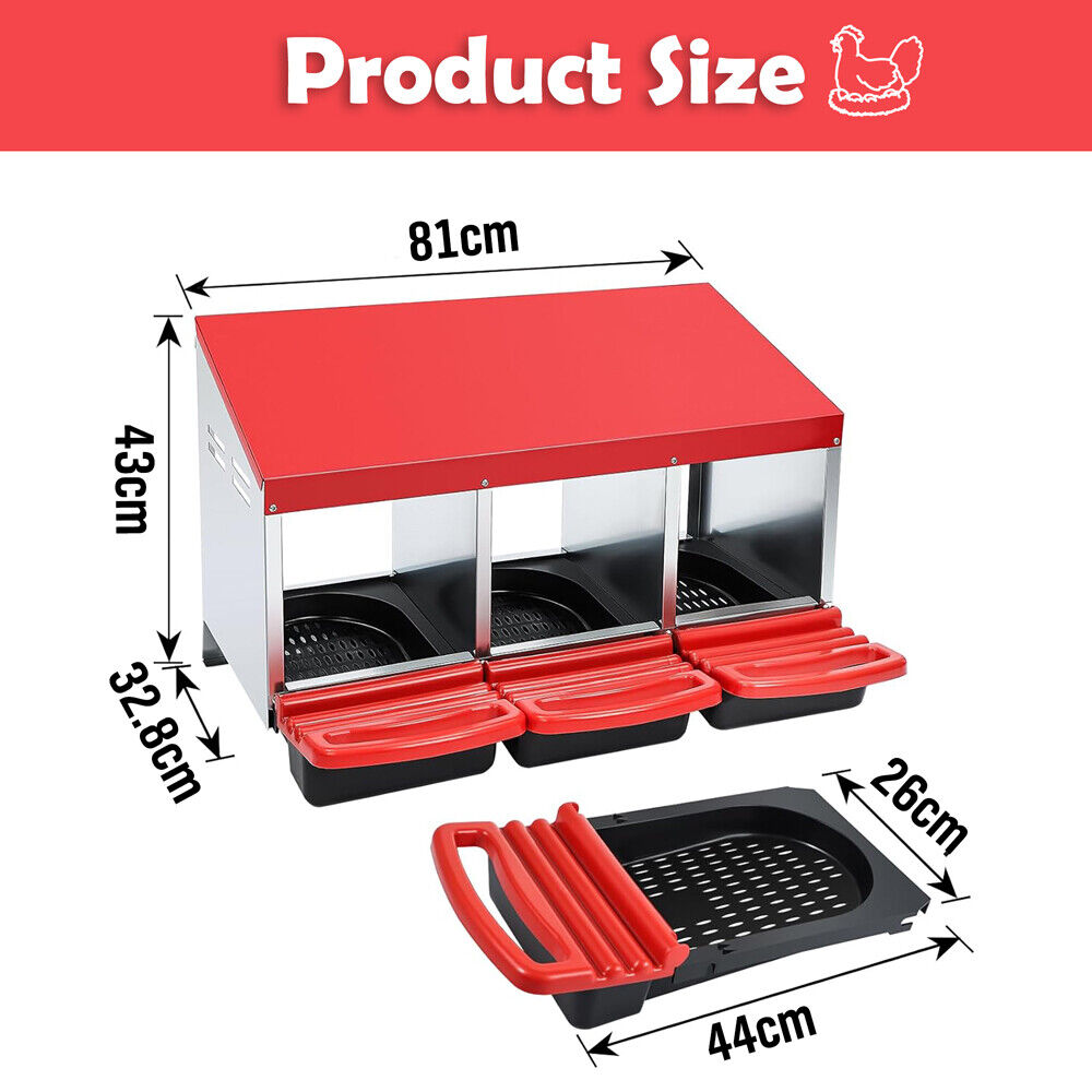 VaKa Chicken Hen Coop Hutch 3 Hole Inside Outside Roll Away Lay Egg Nesting Box — image 4