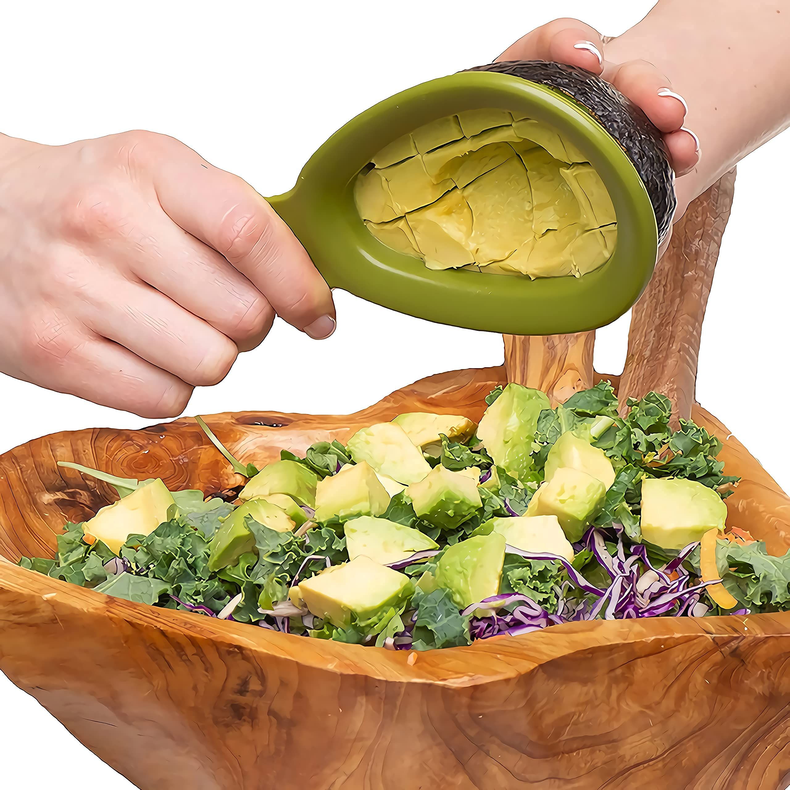 Avocado salad Stainless Steel Chunks scoop Slicer Cuber and Dicer Chopper knife Remove Pit Safety,pitter coop Slice and maker โ image 3