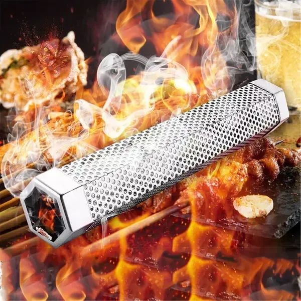 30 cm Pellet Smoker Tube, 304 Stainless Steel BBQ Wood Chip Box for Hot and Cold Smoking on Gas and Charcoal Grills — image 4