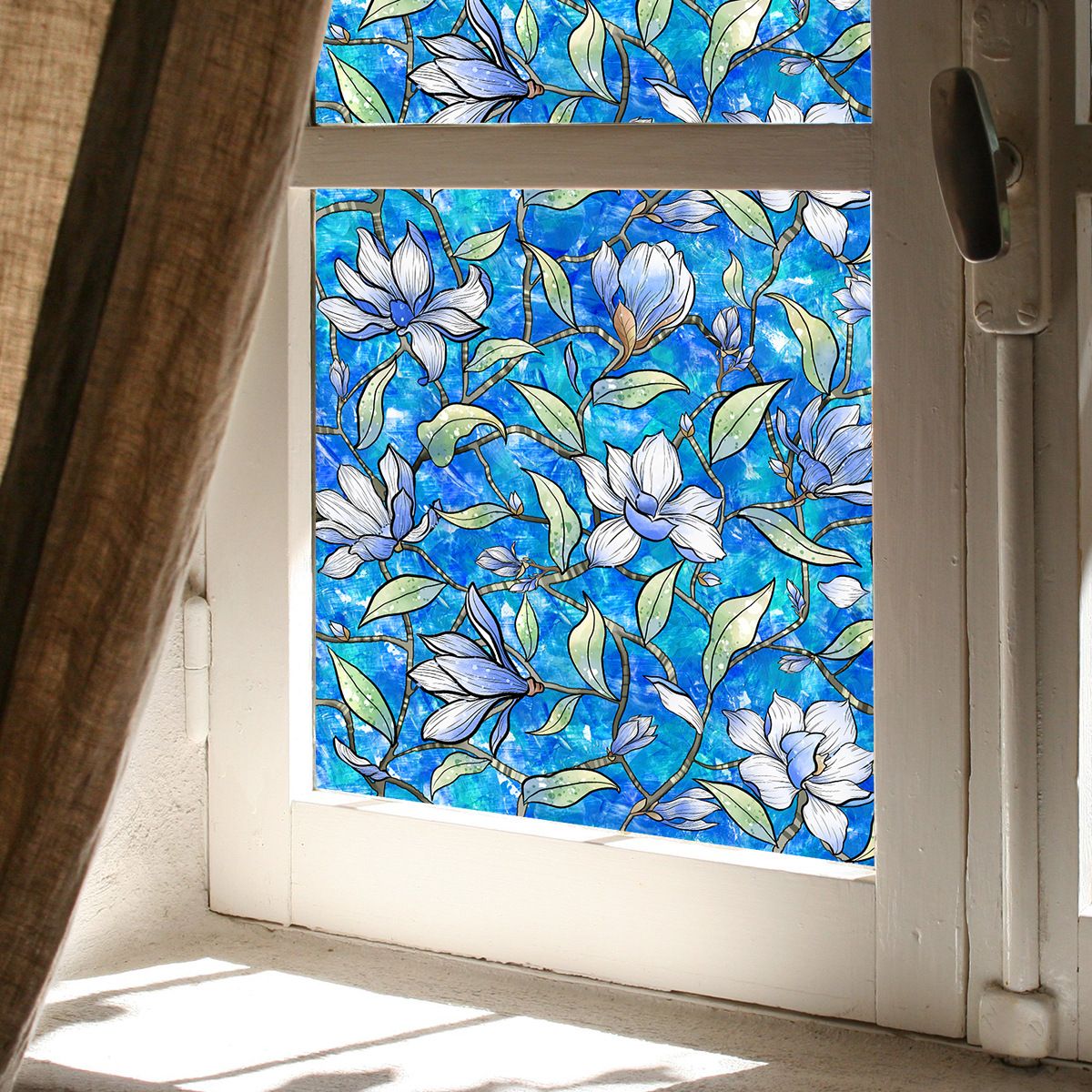Static Cling Decorative Window Film with Installation Tools Non Window Film for Bathroom Shower Door Heat Cotrol Anti UV