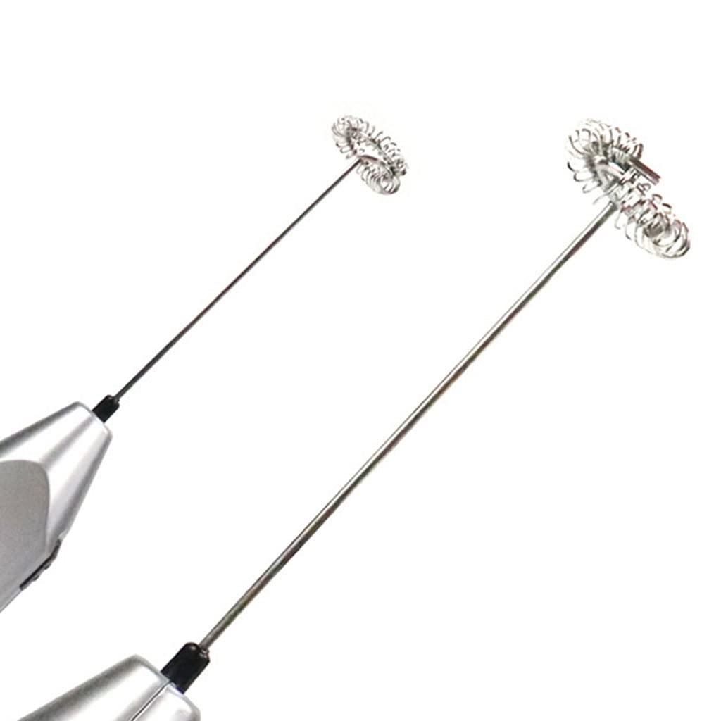 Electric Milk Frother Silver Handheld Mini Coffee Blender No Battery Required — image 4