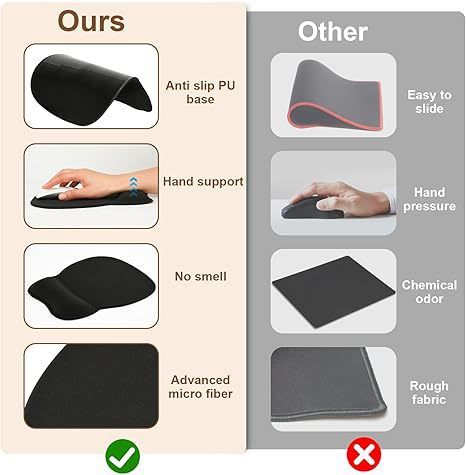 Black silicone wrist rest with 20-in-1 electronics cleaning kit - portable multi-functional brush set, ergonomic mouse pad, suitable for office and travel โ image 4