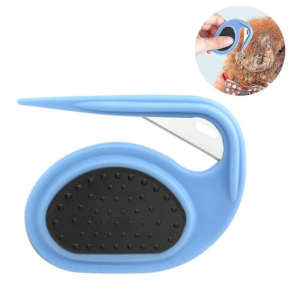 Pet Comb, Dog Grooming, Cat Knotting, Combing, Foot Hair Knife, Dead Knot, Hair Cutting Knife-blue(3pcs) — image 3