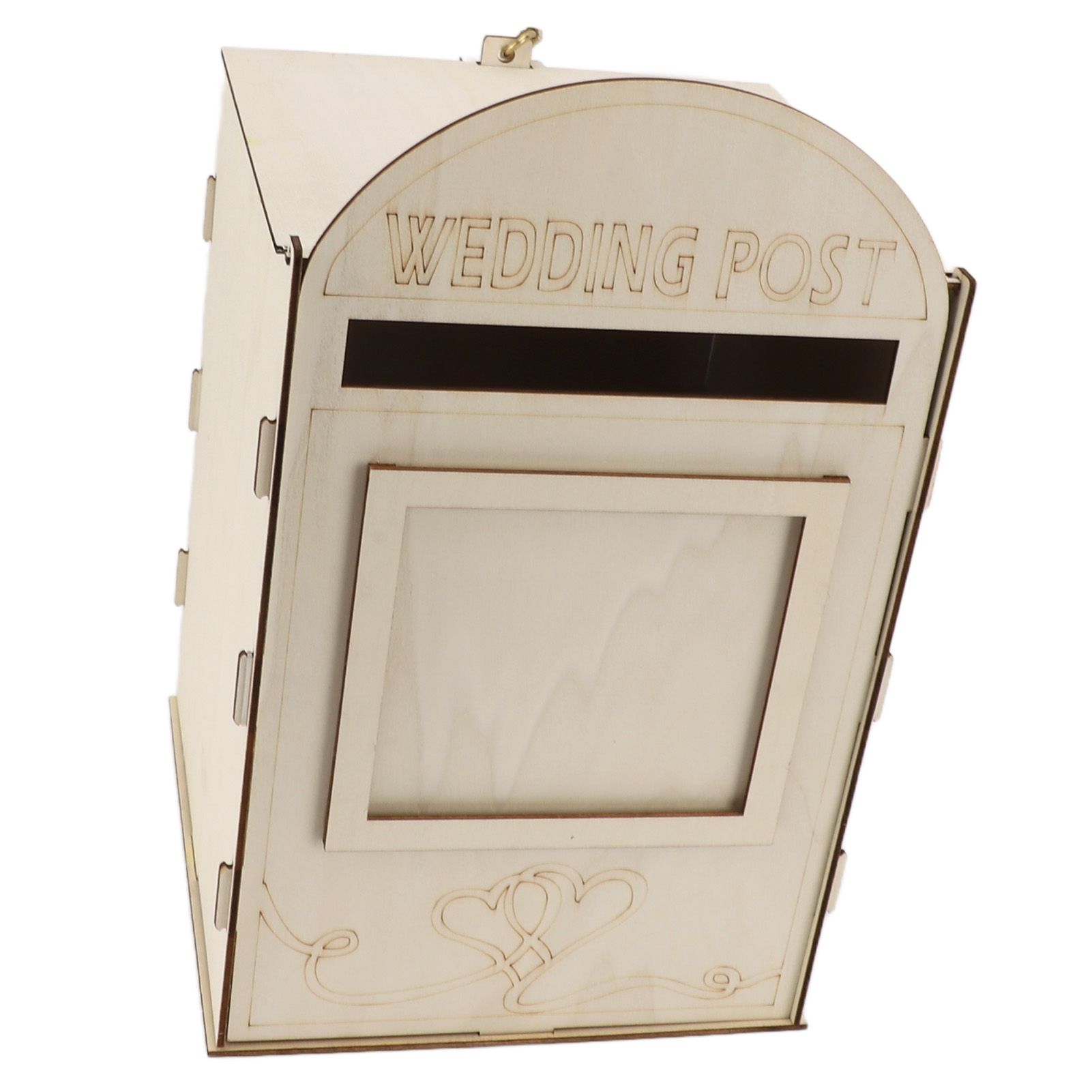 DIY Wooden Wedding Mailbox Post Box with Lock Key for Reception Wedding Anniversary Party Decoration JM01617 — image 3