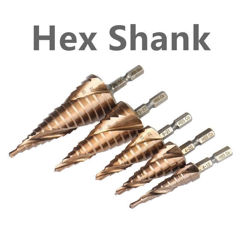 Hss M35 Cobalt Steel Step Cone Drill Bit Hole Saw Cutter 4-12/20/32Mm 5-21/27Mm - M35 Co 4-12mm — image 5