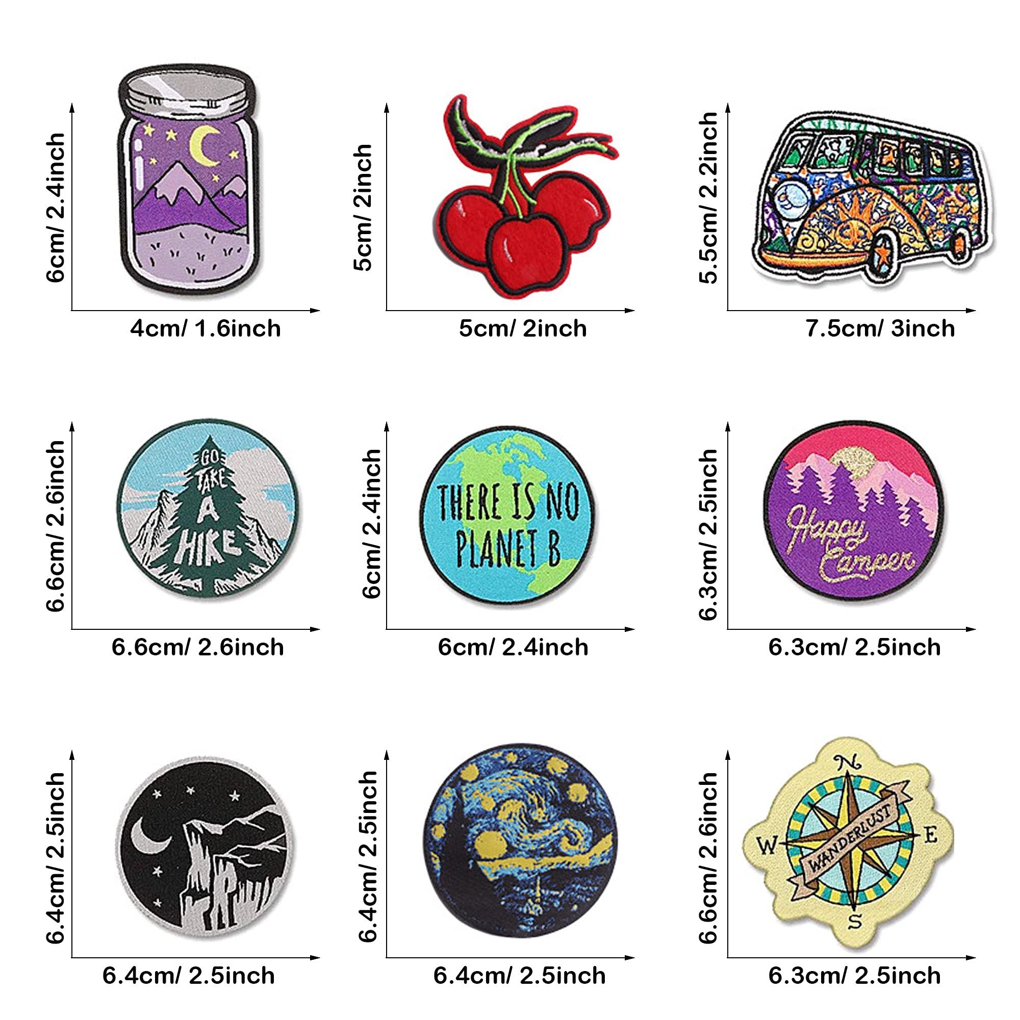 20PCS Applique Stickers Colorful Patches Universe Space Plants Iron on Patches Embroidered for Jackets Backpacks Kid’s Clothes — image 2