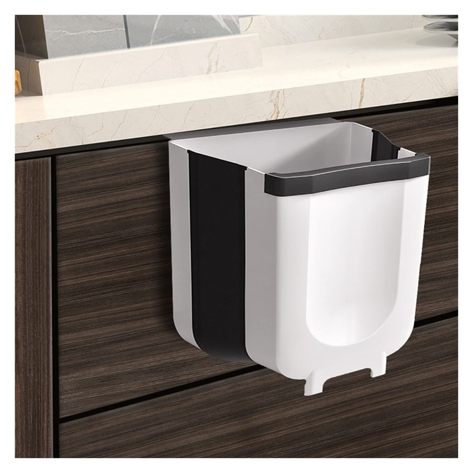 Foldable Small Trash Bin Wall Mounted, Hanging Composting Bin For Kitchen, Under Sink Garbage Can Easy To Use โ image 2