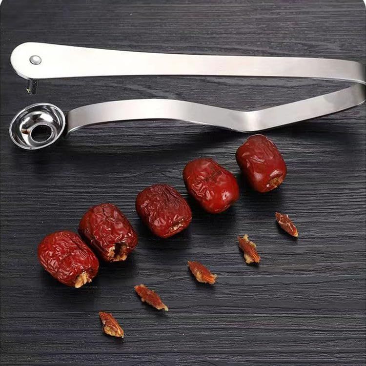 2 Pack Stainless Steel Cherry Pitter Tool – Fruit Core Remover for Cherries, Olives, Red Dates, Jujube, Hawthorn – Heavy-Duty Cherry Seed Corer — image 2
