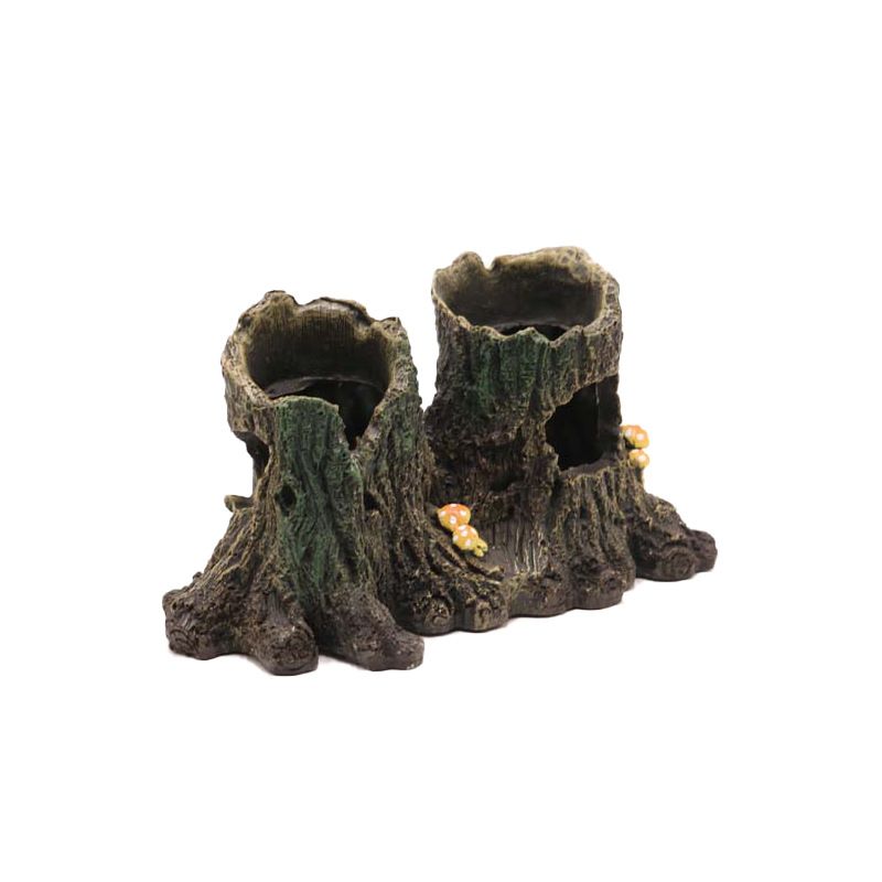 Aquarium Cave Tree Stump Trunk Fish Hideout House Resin Tree Bark Hideout Hut Wood Trunk Log Landscape Decoration