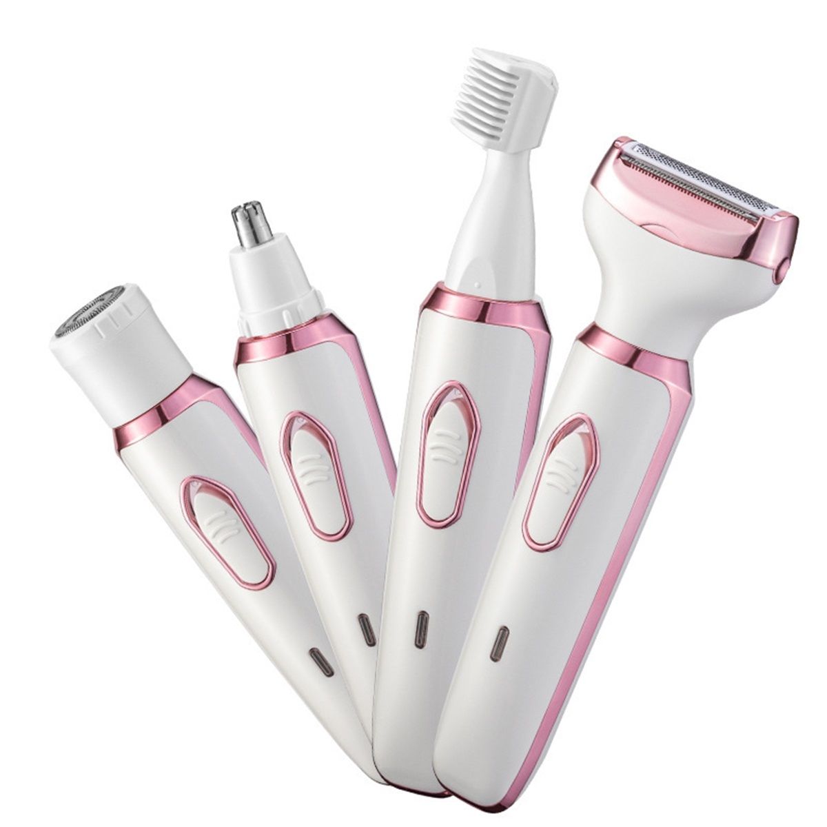 Electric Razor for Women,Hair Trimmer for Face Nose Eyebrow Beard Mustache Arm Leg Armpit Bikini,Painless Rechargeable Portable 4 in 1 Womens Body Shavers Set — image 2