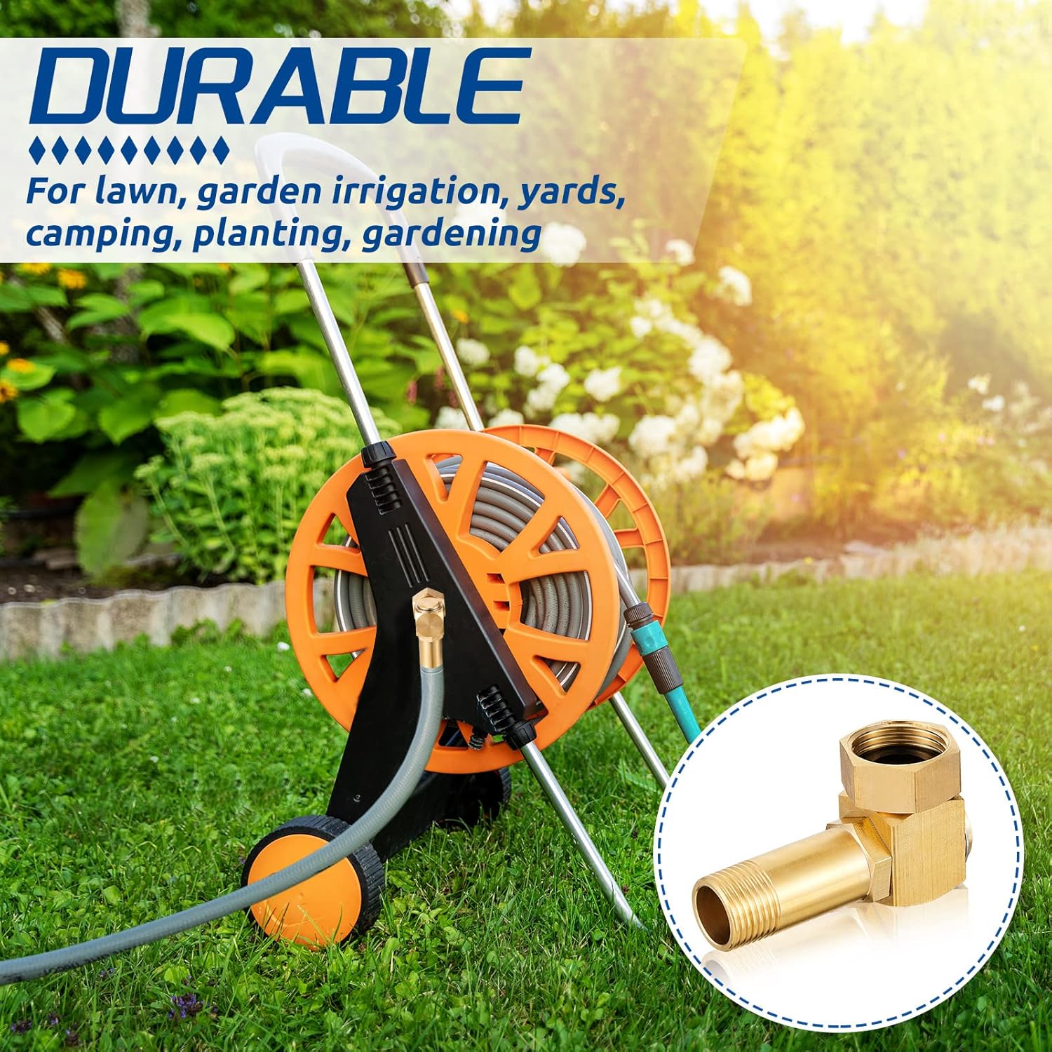 Amylove 2 Pieces Hose Reel Swivel Fittings Garden Hose Reel Replacement Parts Brass Replacement Part Swivel Hose Reel Cart Swivel Fitting for Garden Hose โ image 4