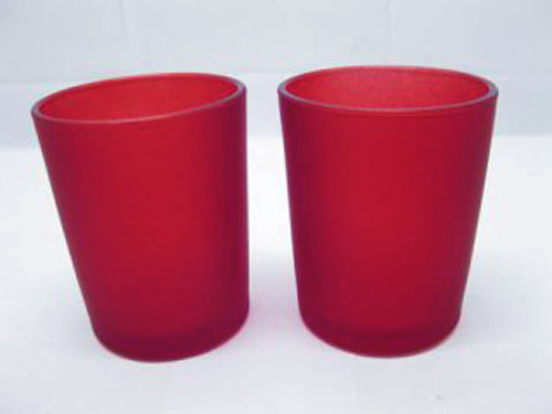 10 Pack Red Frosted Glass Votive Tealight Candle Holders Valentines Day Xmas Wedding Decor Glass Candlestick Party Decorations Bridal Baby Shower Event — image 3