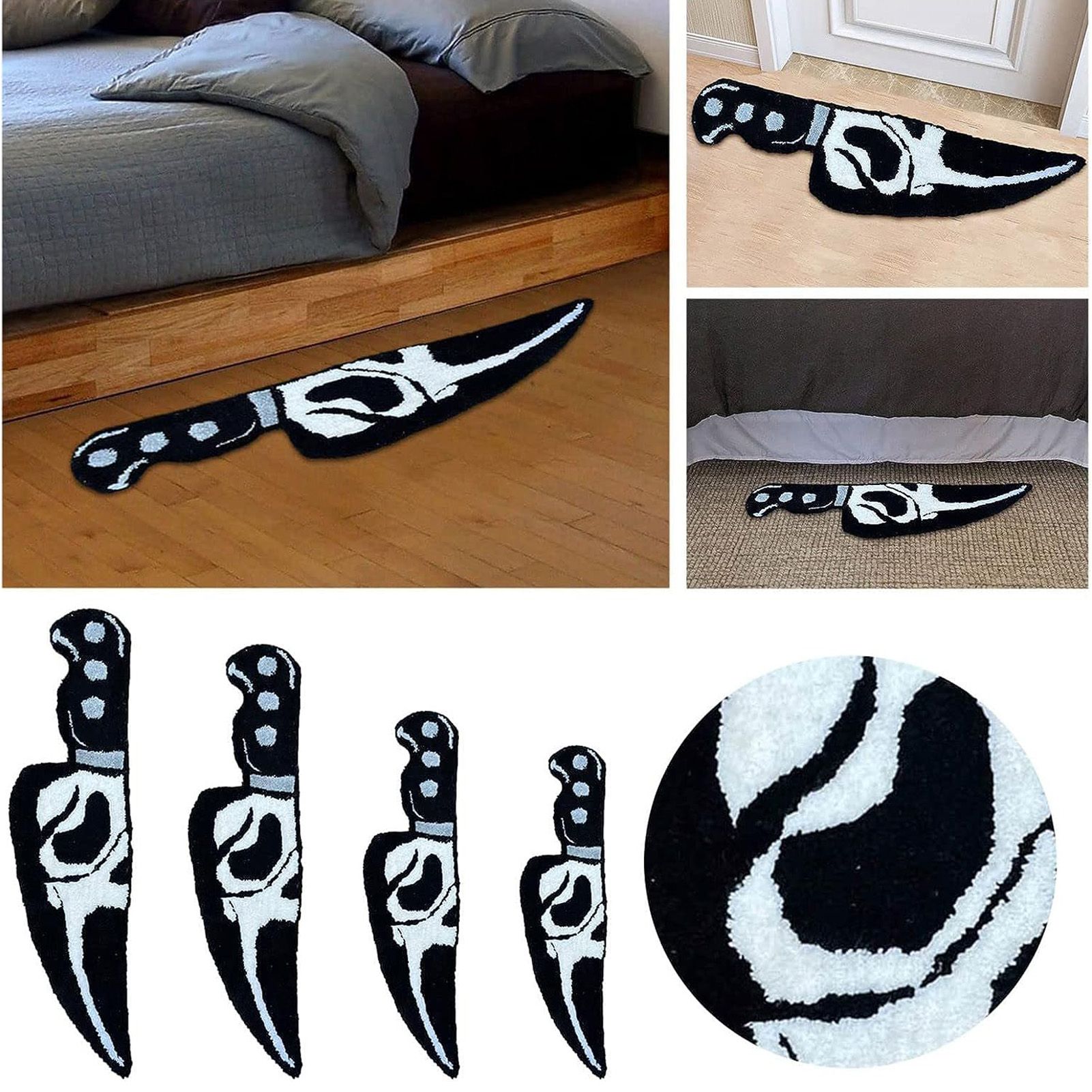 Skull Knife Carpet Horror Scary Scream Bedside Rug Wear Resistant Cashmere Home Welcome Decor 50.8CM โ image 6