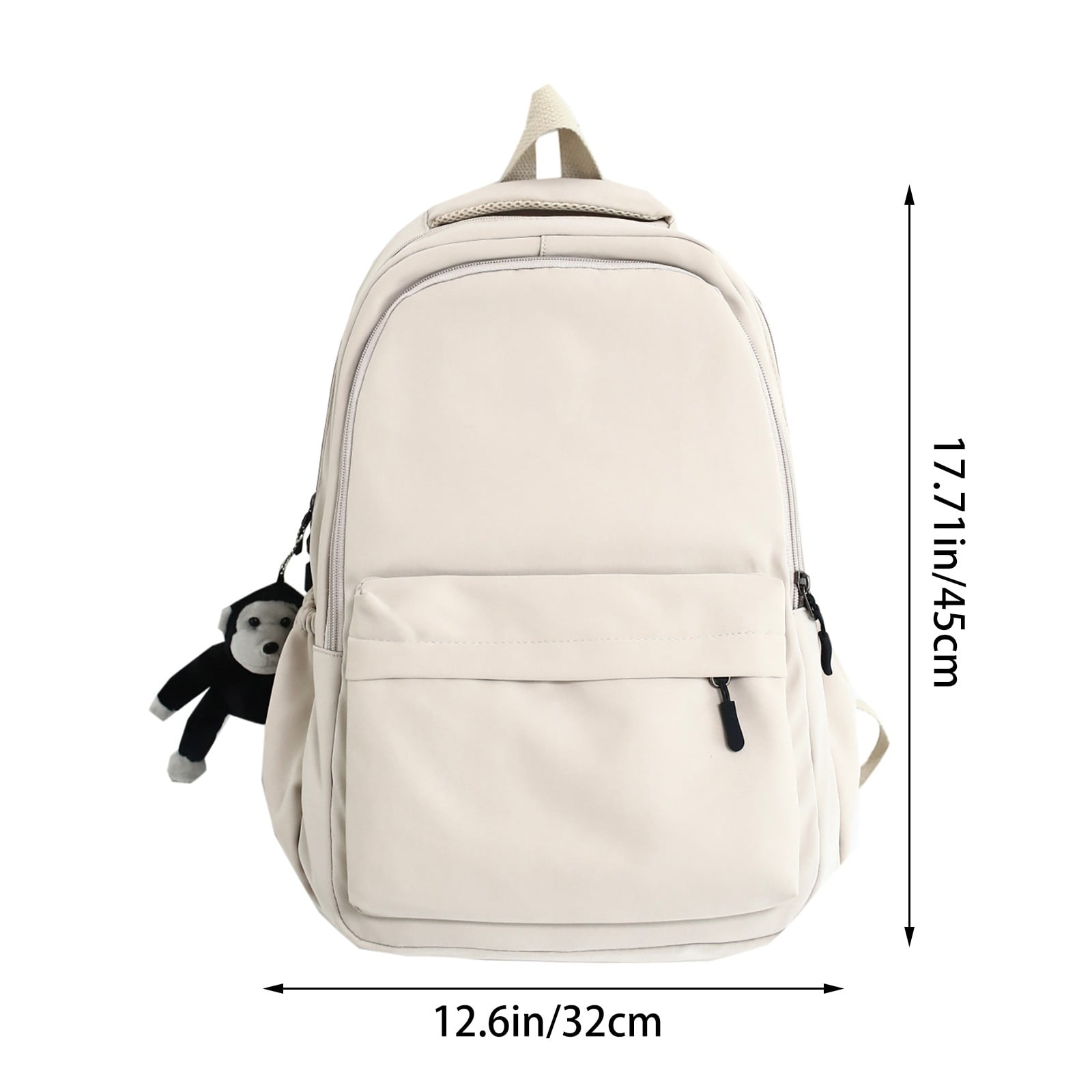 1 Piece Travel Backpack with Detachable Bear Charm, Laptop Book Bag for School, Work and Daily Travel, Black 3, 21.8 × 27.9 cm — image 3