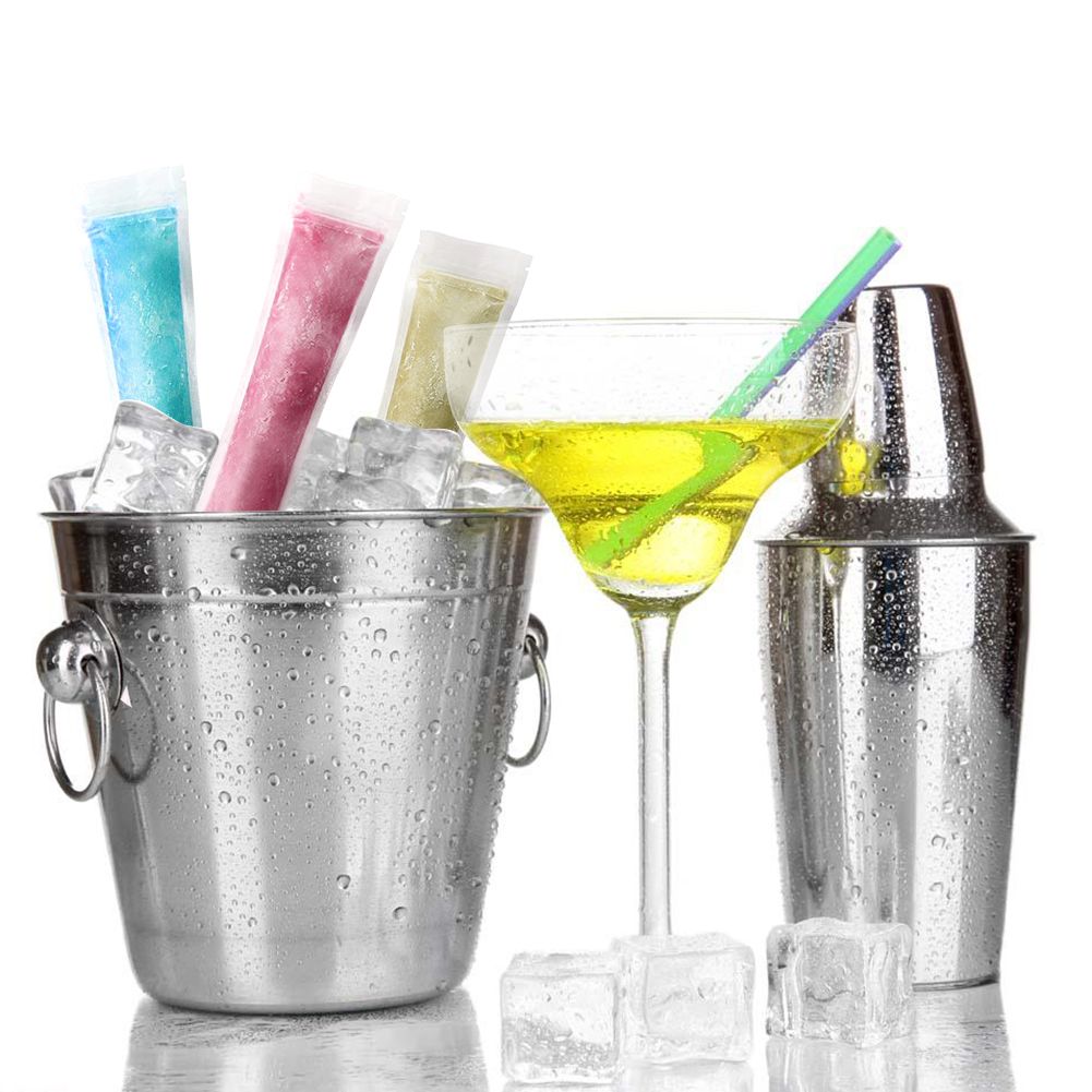 100pcs/Pack Plastic Sicles Freezer Bags Ice Cream Making Mould DIY Yogurt Summer Drinks with Funnel โ image 5
