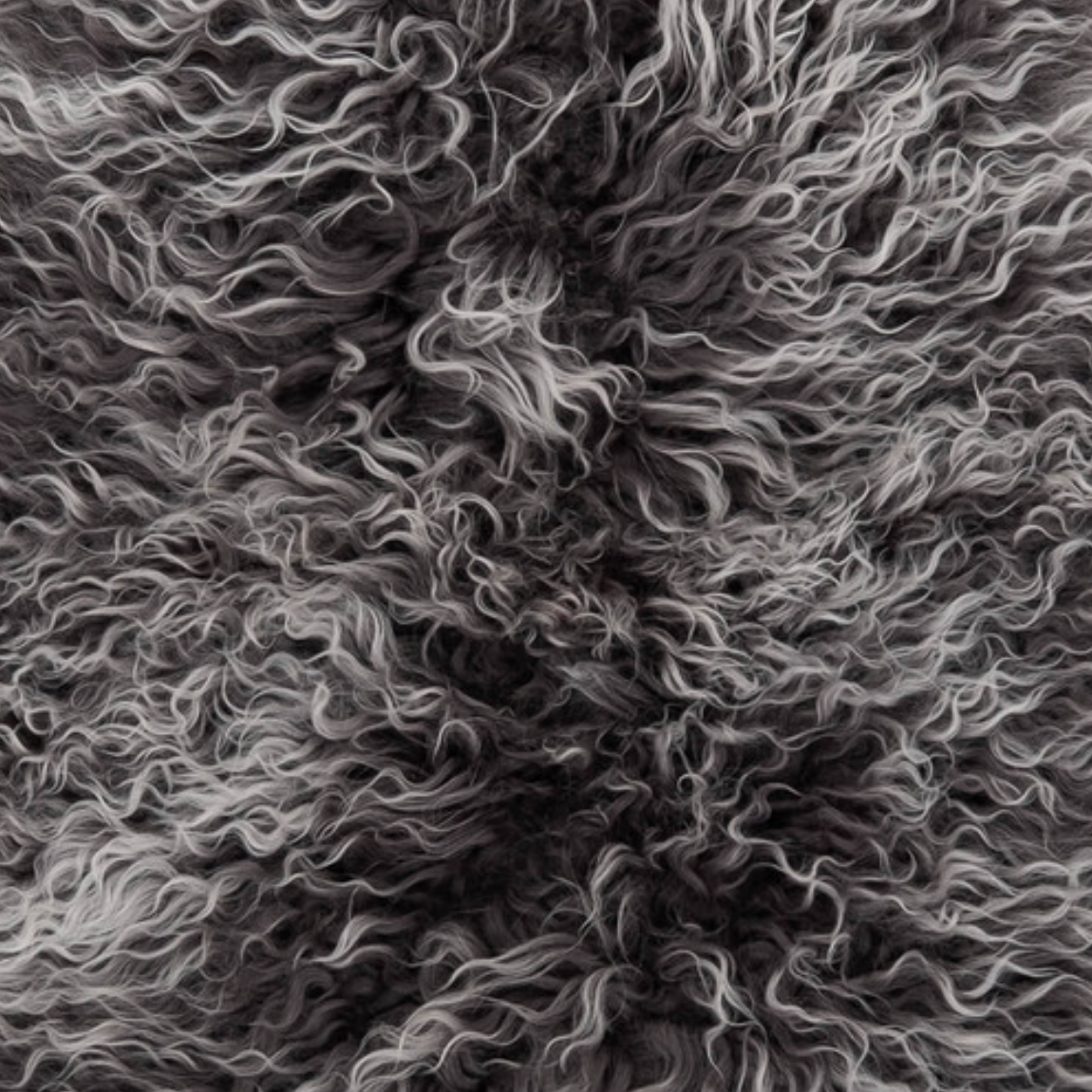 Interior Ave - Mongolian Fur Throw - 90CM - Charcoal Snow — image 2