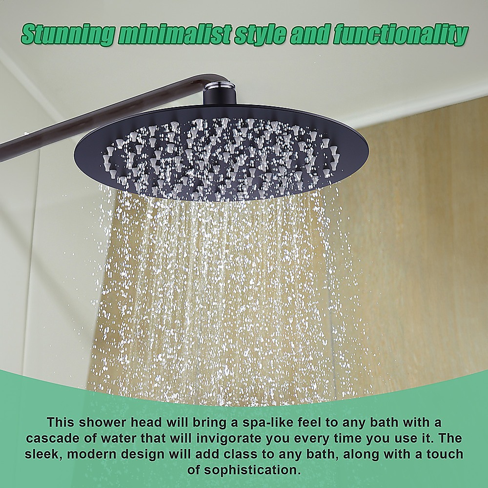 200mm Shower Head Round 304SS Electroplated Matte Black Finish โ image 5
