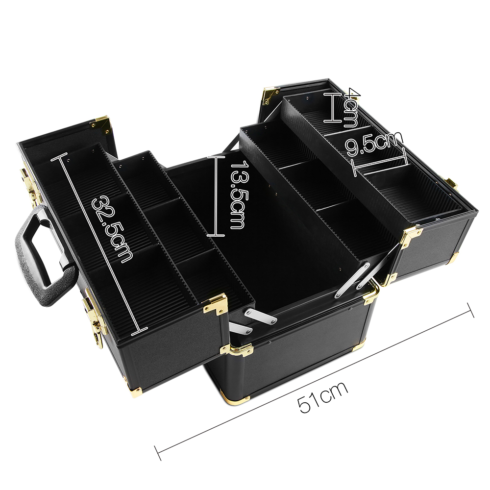 Embellir Portable Cosmetic Beauty Makeup Case - Black & Gold โ image 3