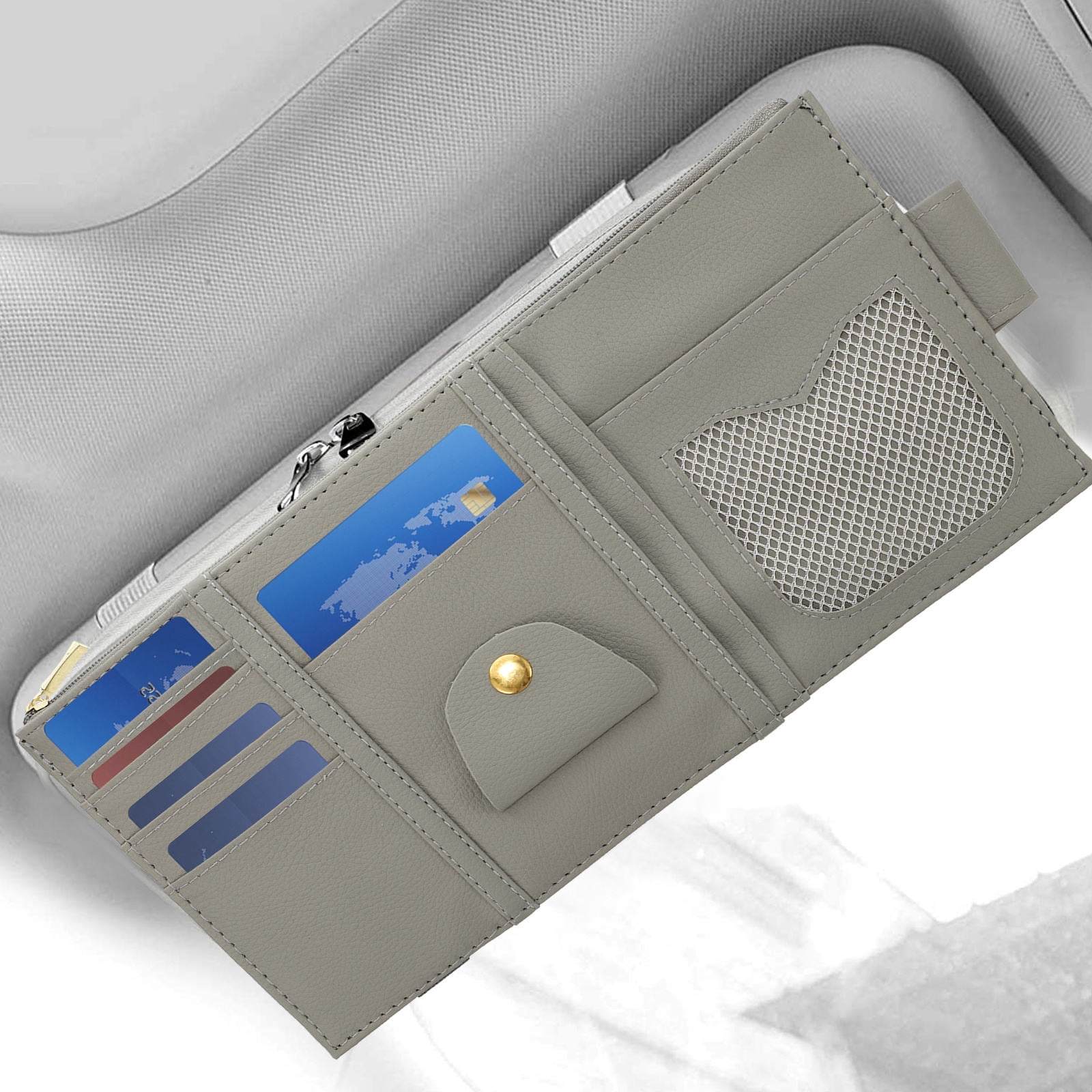 Worgeous ID Storage Bag Visor Organizer Sun Automotive Car Pocket Grey โ image 3