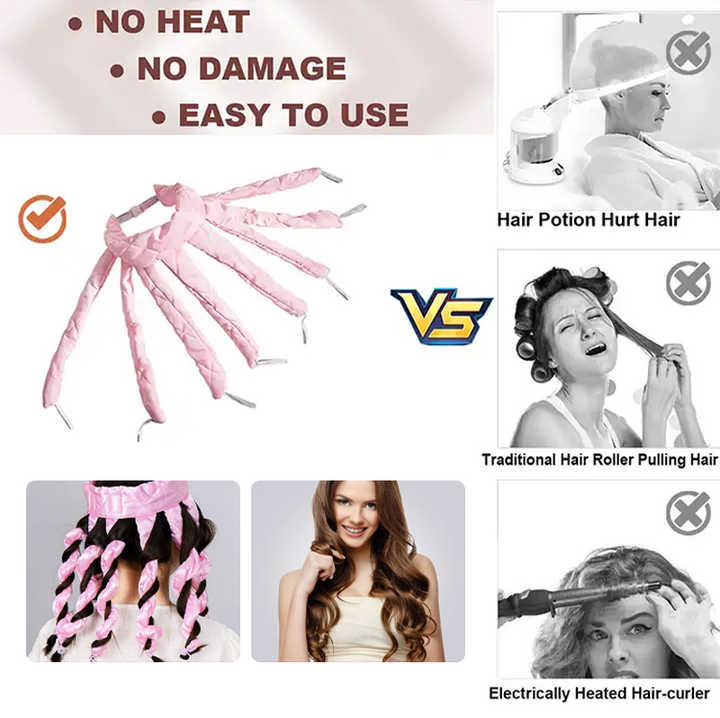 Black Heatless Octopus Hair Curlers 2-Pack - 50cm Soft Fabric Curling Rods for Effortless, Damage-Free Curls โ image 3