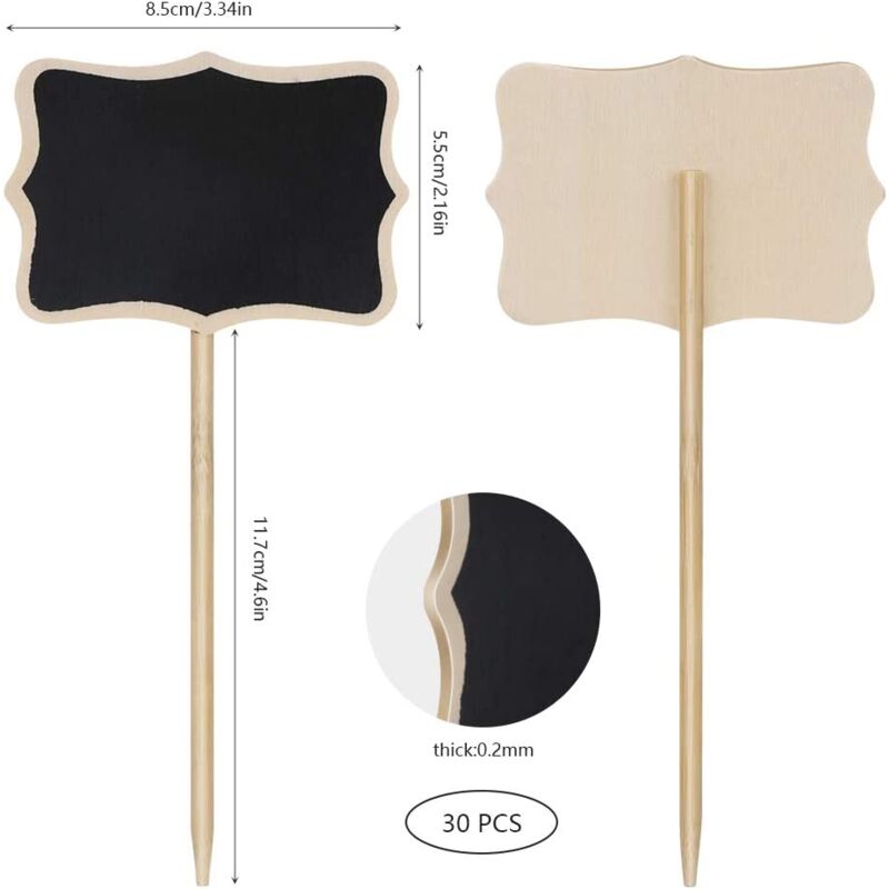 Garden Label 30 Pieces T-Type Waterproof Wooden Plant Labels Slate Plant Tags For Garden Seeds Trees Herbs Flowers โ image 2