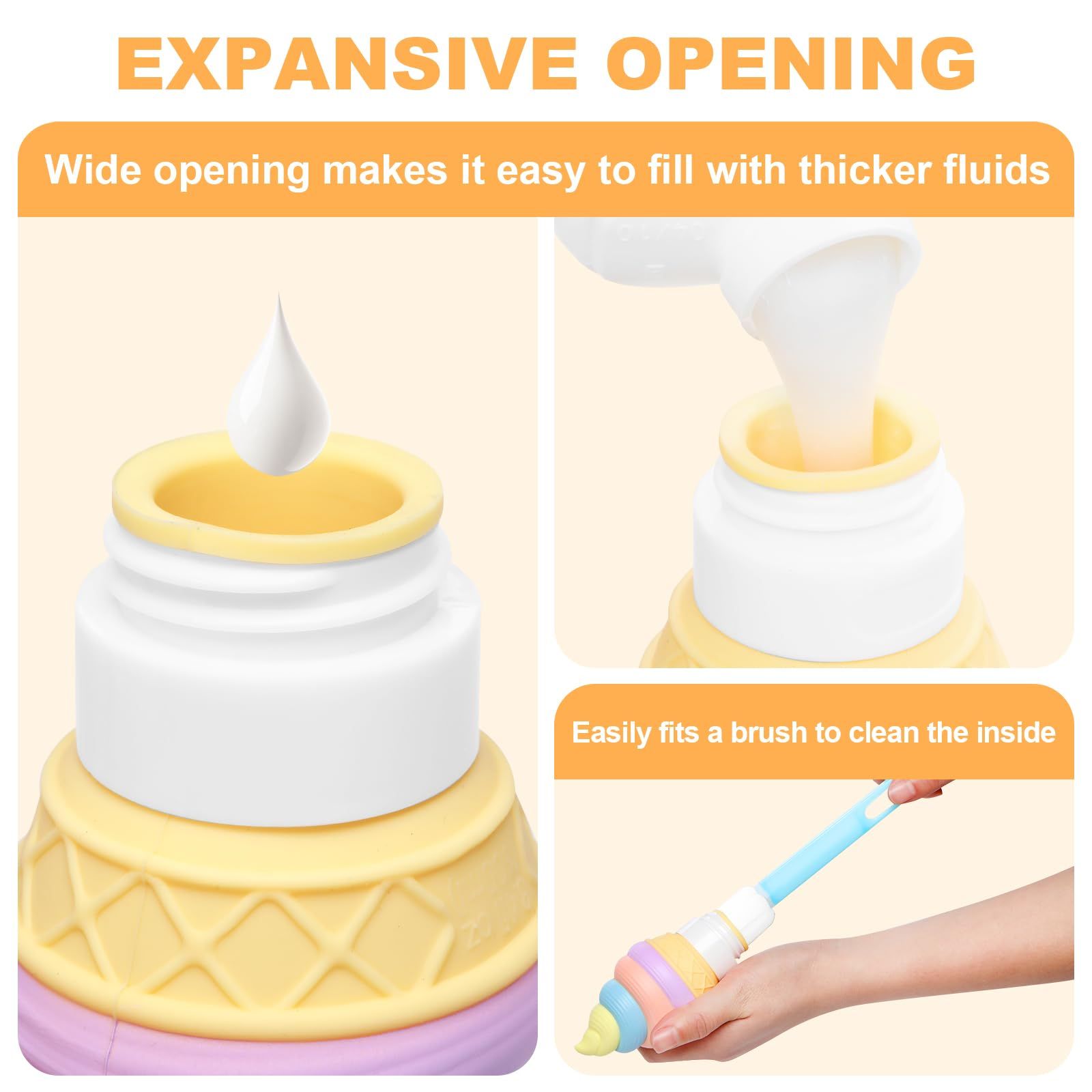 Cute Travel Bottles, Leak Proof Refillable Liquid Silicone Squeezable Travel Accessories for Hotel Gym Travelling, Ice Cream Corn — image 2
