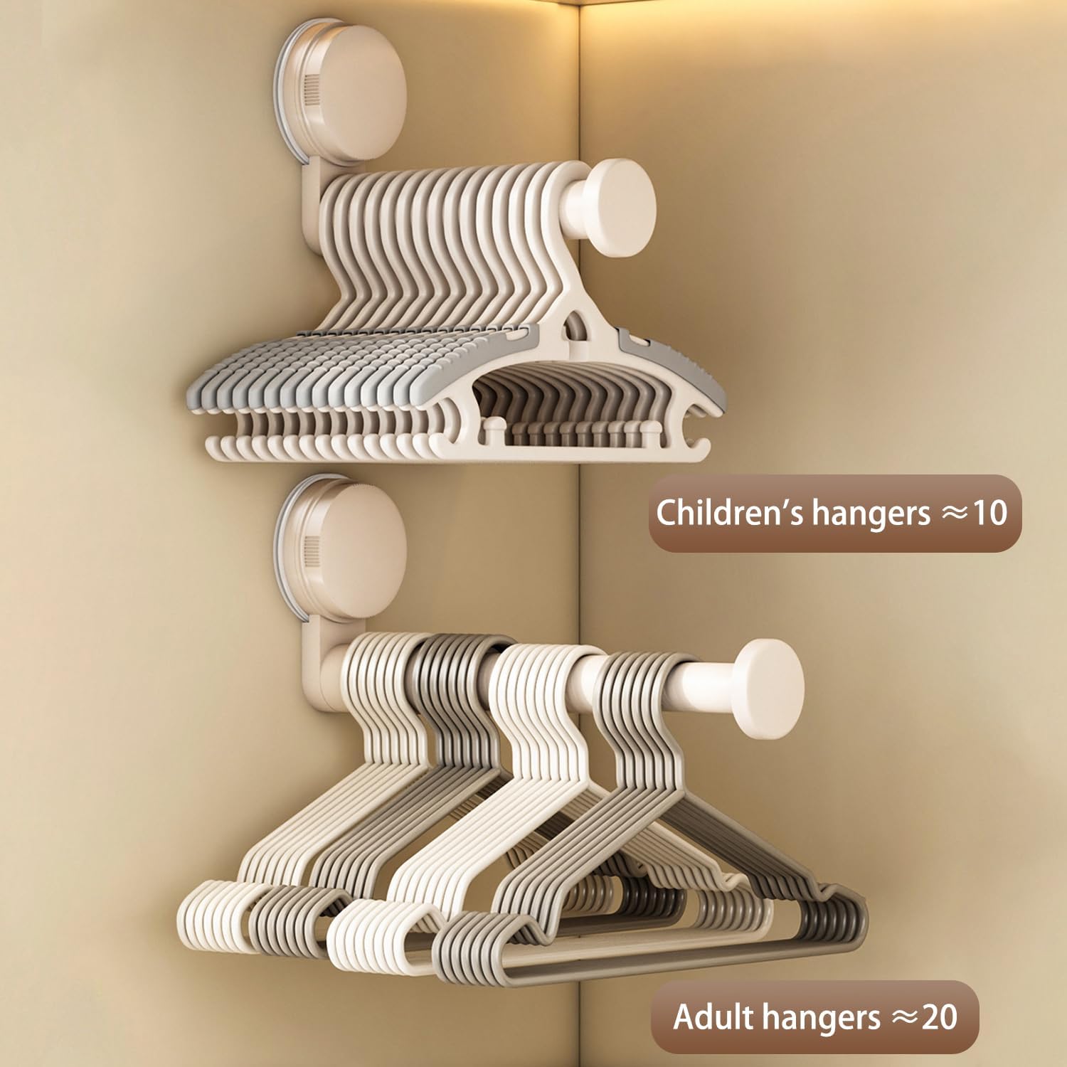 2 Pack Telescopic Rod Suction Cup Hanger Holder Wall Mounted Clothes Organizer — image 6