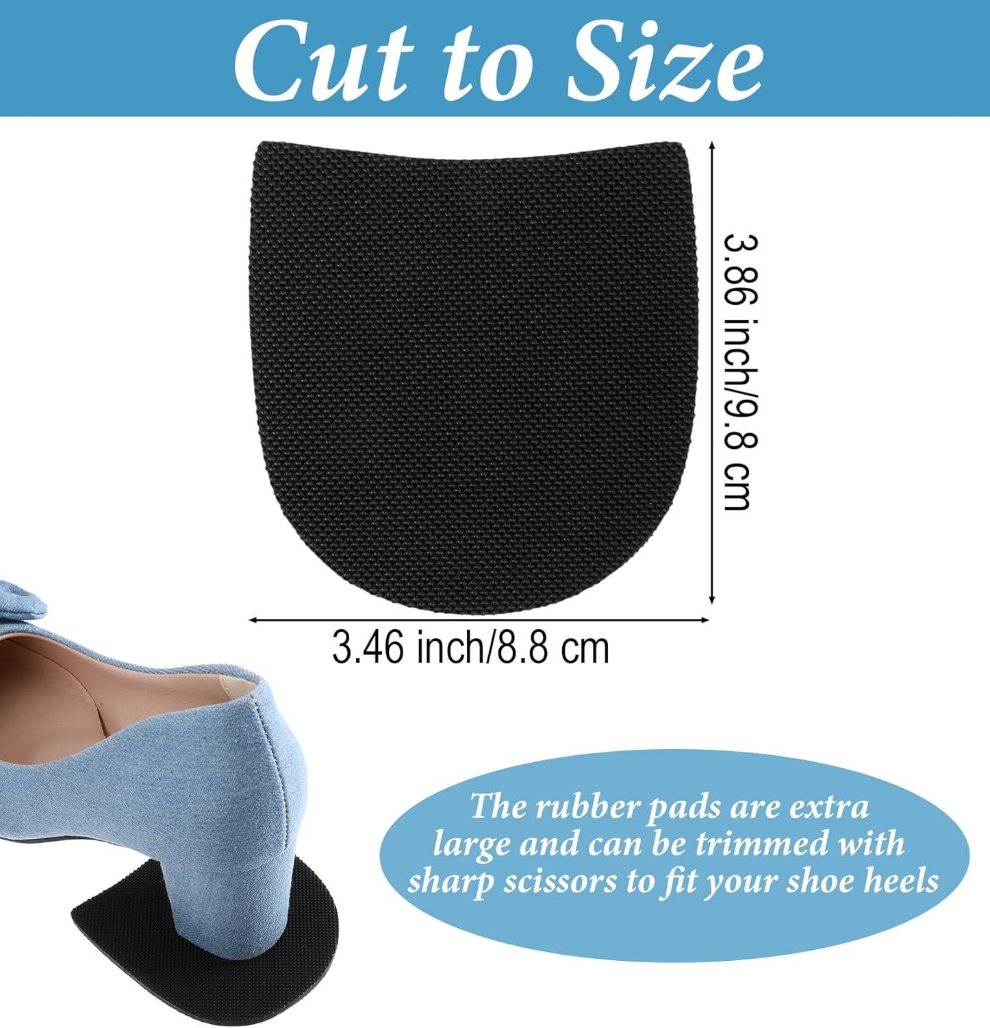 4PCS Shoe Repair Kit Heel, 3.8 * 3.4 Inch Shoe Heel Repair for Boots Suitable for Men Women Boot Shoes (Black) — image 2