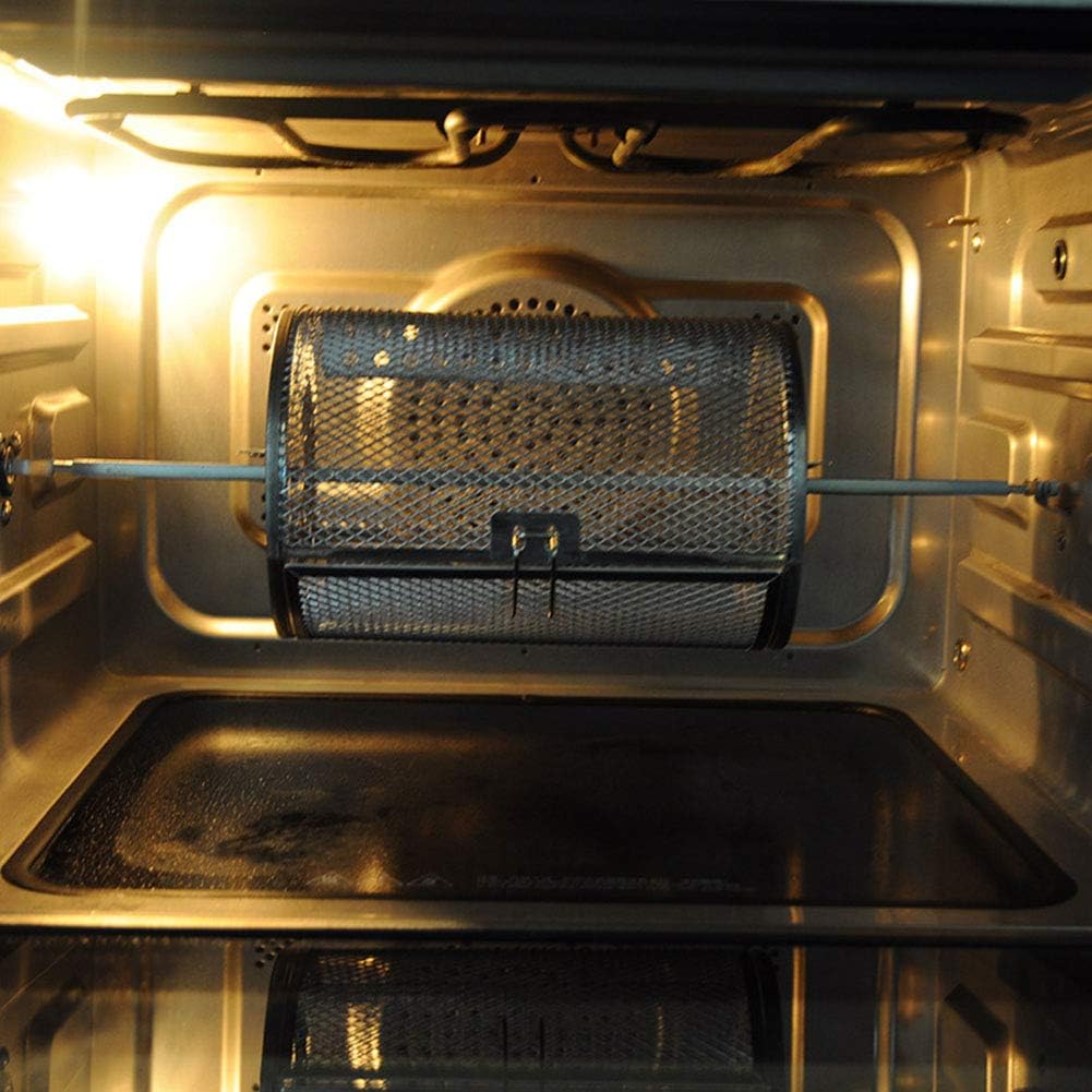 Rotisserie Basket for Oven & Grill - 360-Degree Rotating Stainless Steel with Door Opening Design, Perfect for Smoking Meat, Roasting Nuts, and BBQ Accessories — image 4