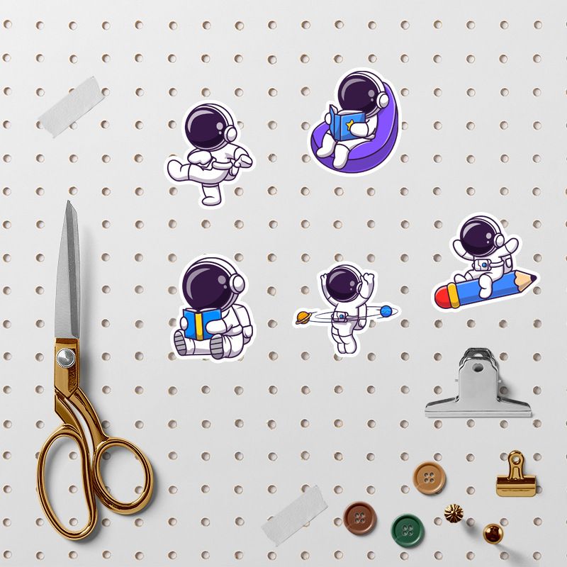 Cartoon astronaut stickers for boys, teenagers, and girls | 83 pieces | Fashionable vinyl waterproof stickers for laptops and tablets — image 4