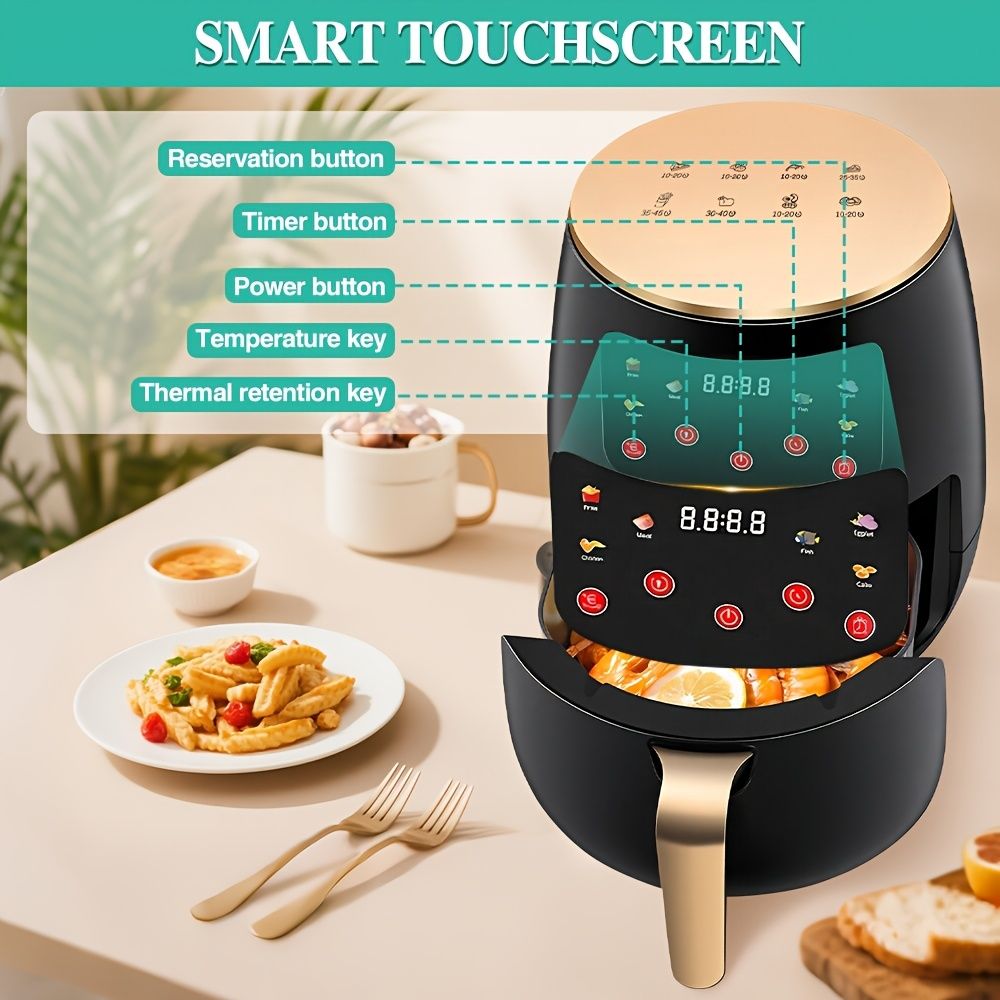 "5L Intelligent Touch · Healthy Fresh Cooking Air Fryer (Pre-set Menu / 360° Hot Air / No Oil Light Car)" — image 5