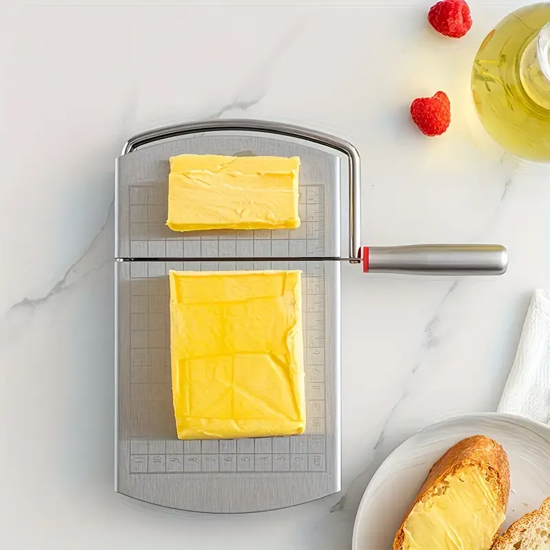 Stainless steel multi-function slicer, precise for even slicing, silicone suction cup for anti-slip stability, sharp blade for smooth cutting, a โ image 2