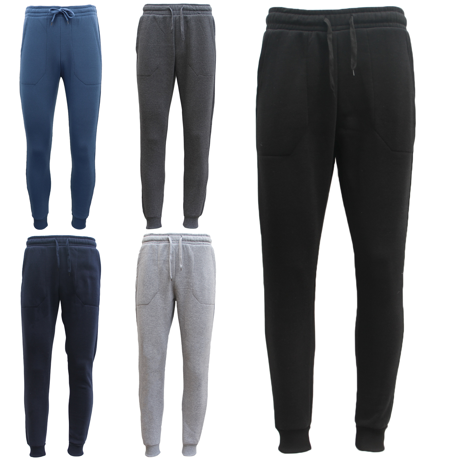 Mens Unisex Fleece Lined Sweat Track Pants Suit Casual Trackies Slim Cuff XS-6XL, Light Grey, S โ image 2