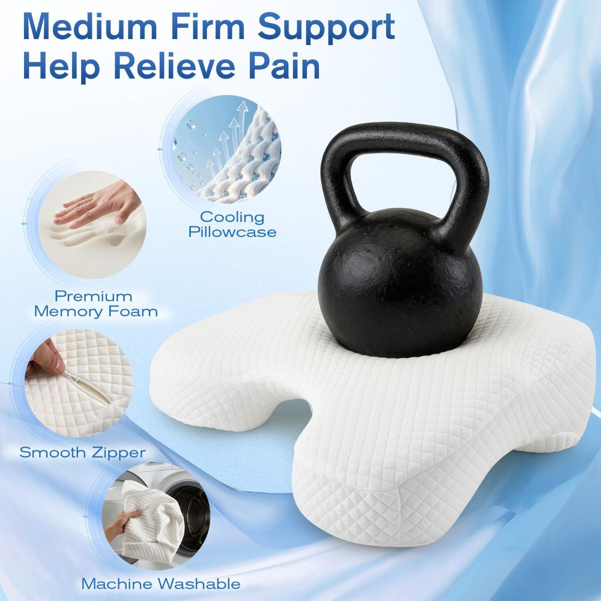 Side Sleeper Pillow for Adults with Arm Holes, Slow Rebound Memory Foam Arm Pillow for Comfortable Neck and Shoulder Support — image 5