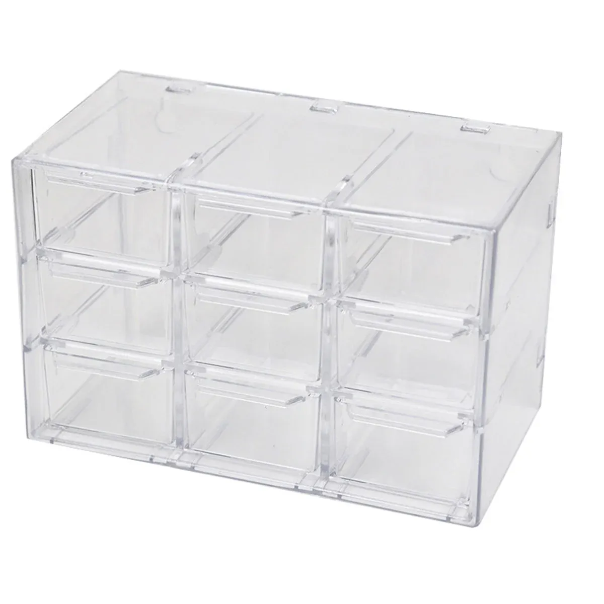 Storage Organizer Box Mini Plastic Desktop Drawers Desk Craft Cabinet For Office - 9 Grids